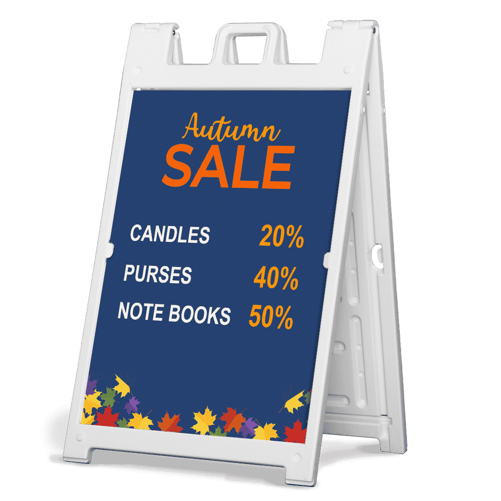 Custom sidewalk sign for fall promotions and community events