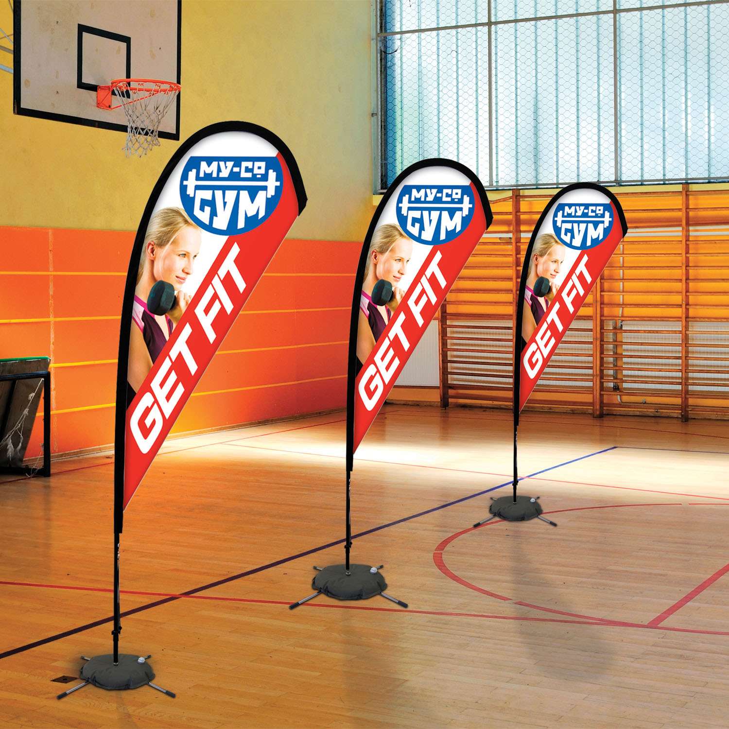 Custom printed teardrop advertising flag
