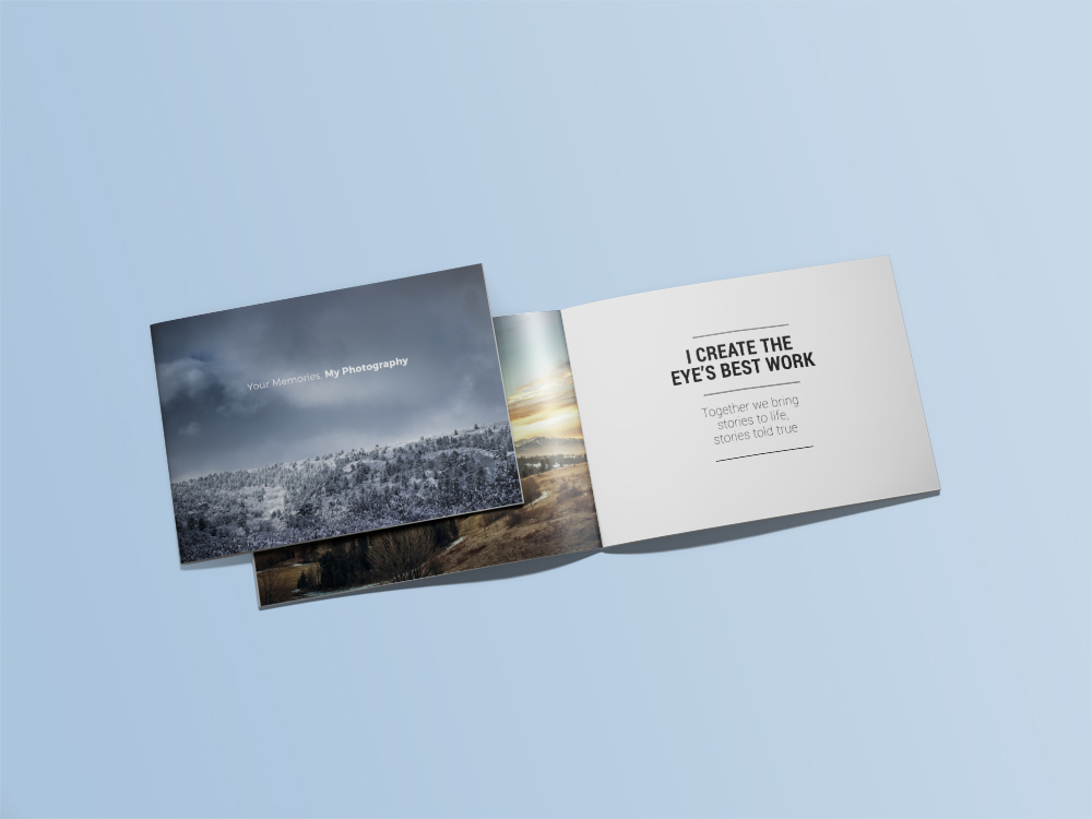 Open catalog spread showing professional print layout