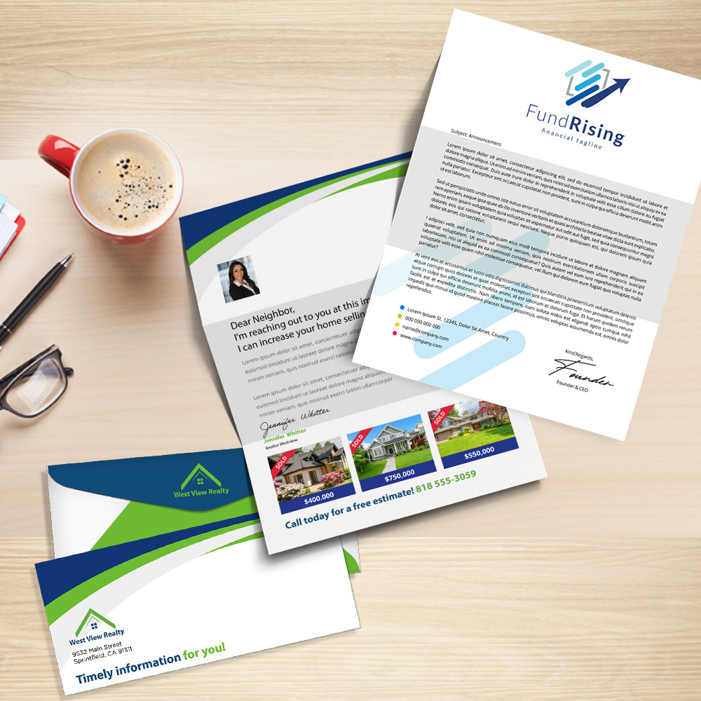 Printed direct mail fundraising materials